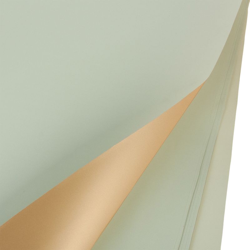 Пленка матовая "Цветное золото", 57x57 см, 63 mic, набор (20 шт), двусторонняя Зеленый-золотой